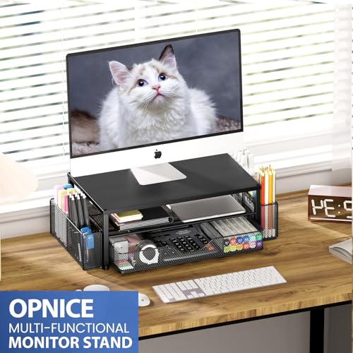 Modern OPNICE Desk Organizer and Accessories, 2-Tier Computer Monitor Stand Kit