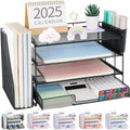 Classic OPNICE Desk Organizer, 4-Tier Desktop File Organizer with Drawer and Set